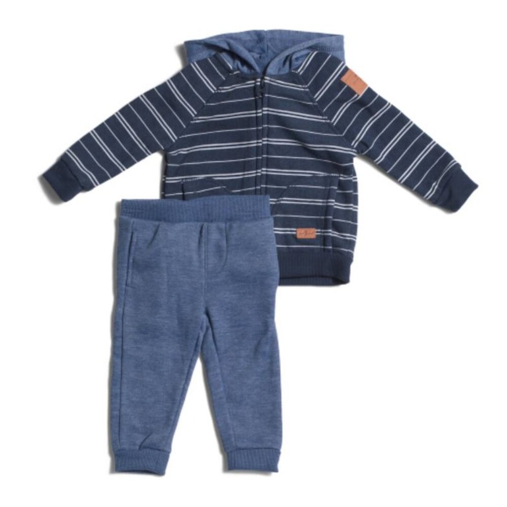 NWT 7 FOR ALL MANKIND 2pc Infant Boys Blue Fleece Set Size 18 months
